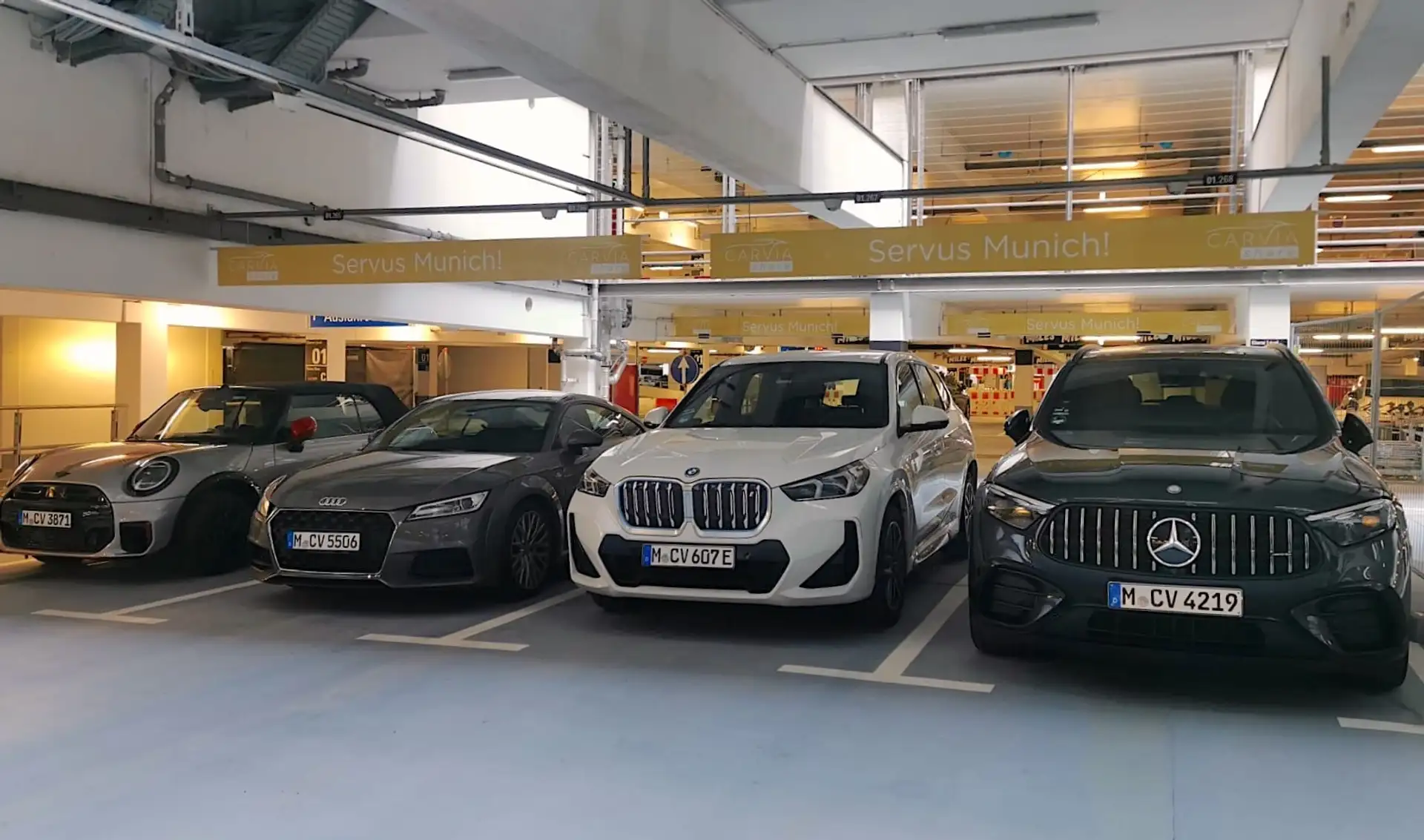 CarVia Carsharing Flotte am Flughafen München (MUC), P20 Parkhaus
